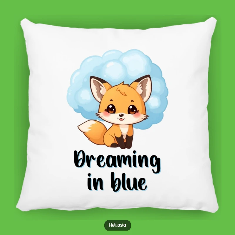 Funny Fox Pillow: Blue Cloud Peek, Cozy Delight, Perfect Gift
