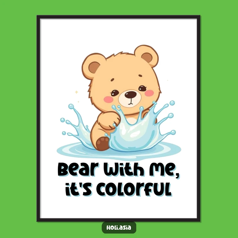 Funny Free Printable Bear Art: Splashy Cub Downloadable Decor for Kids!