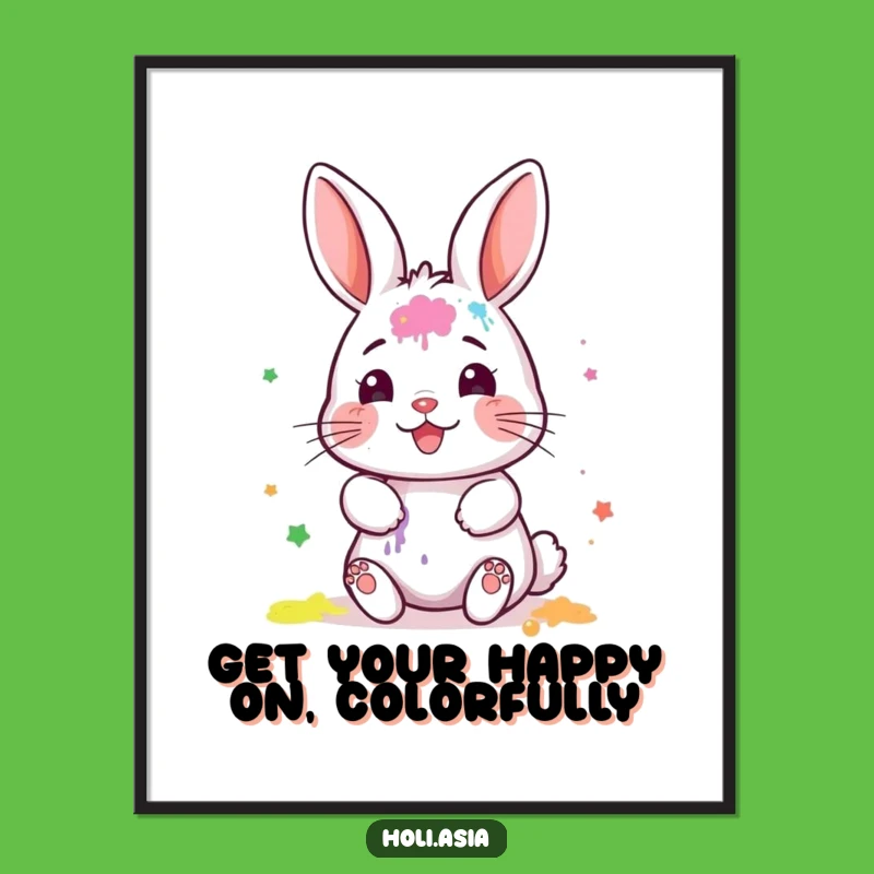 Funny Free Printable Bunny Art: Joyful Paint Splatter Downloadable Nursery Decor!