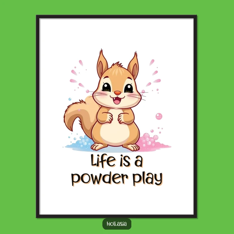 Funny Free Printable Squirrel Art: Energetic Powder Toss Downloadable Decor!