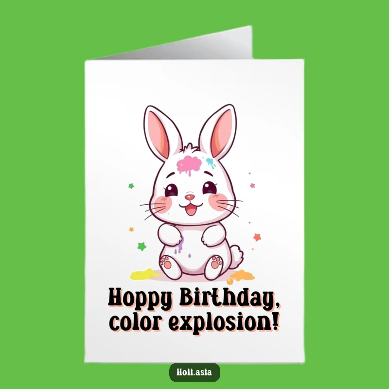 Free Printable Bunny Birthday Card: Funny Painted Face Downloadable Gift for Kids!