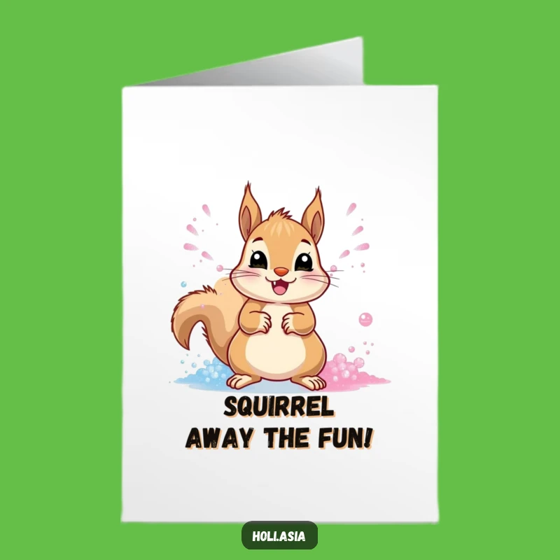 Free Printable Squirrel Birthday Card: Funny Powder Blast Downloadable Gift for Party!