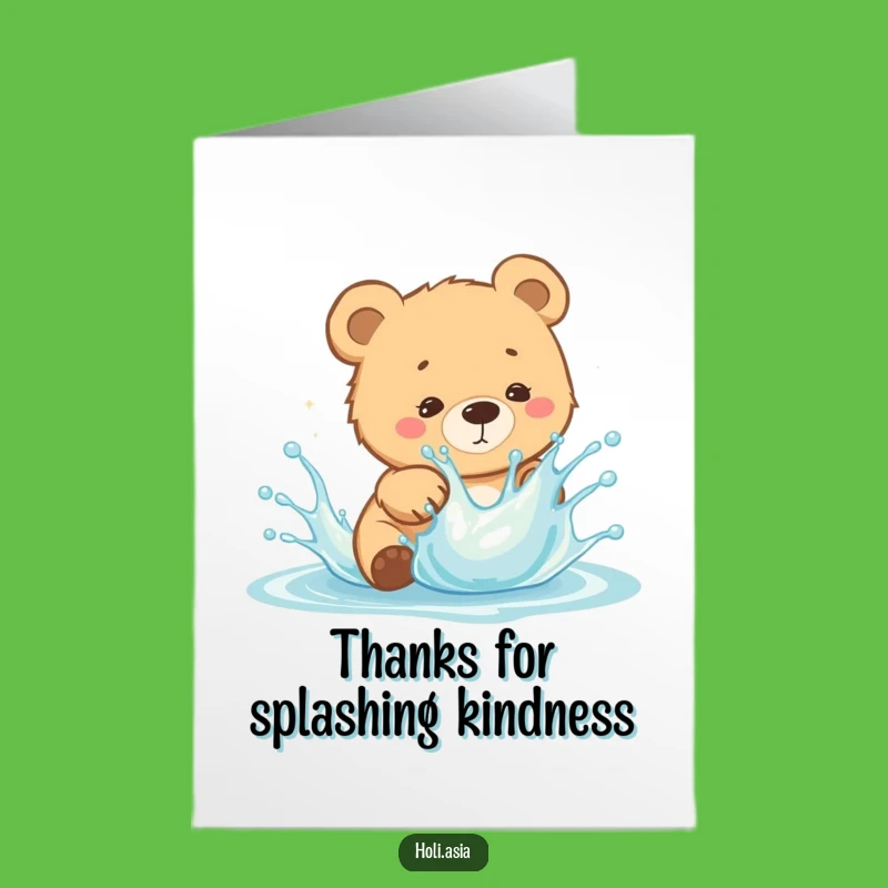 Free Printable Bear Thank You Card: Funny Splash Dodge Downloadable Gift!