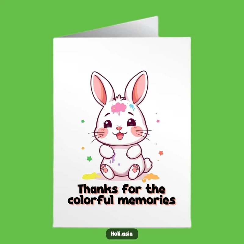 Free Printable Bunny Thank You Card: Funny Paint Smear Appreciation Downloadable Gift!