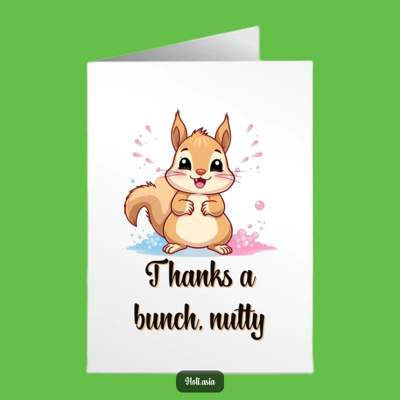 Free Printable Squirrel Thank You Card: Funny Powder Express Downloadable Gift!