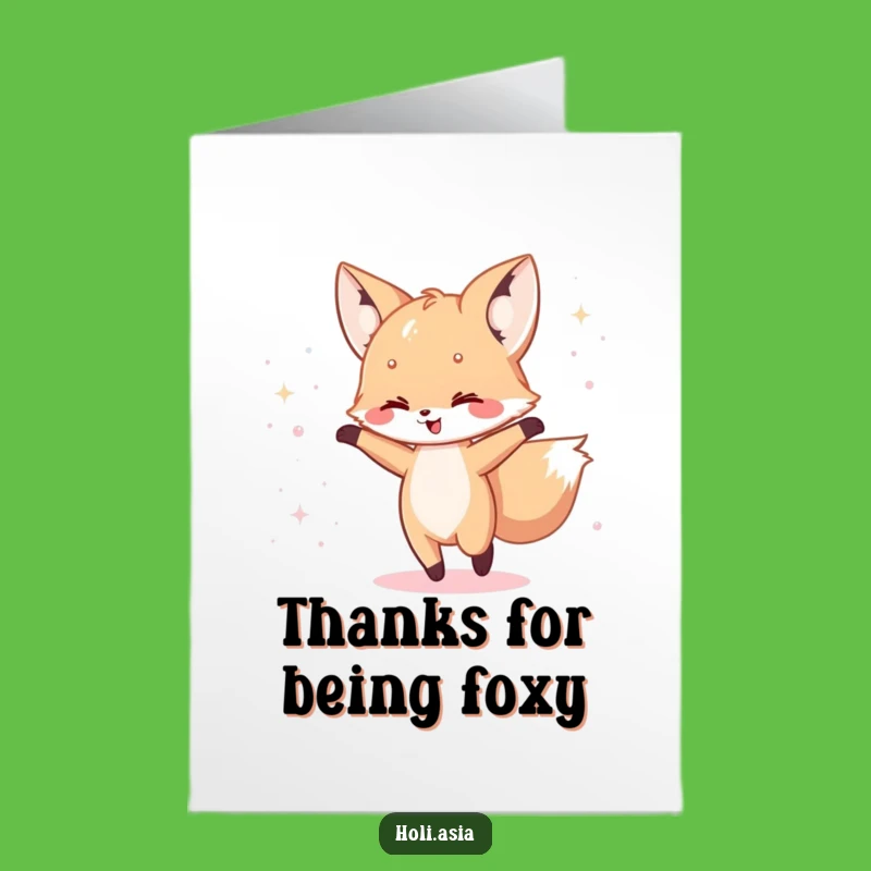 Free Printable Fox Thank You Card: Funny Powder Dance Downloadable Gift!