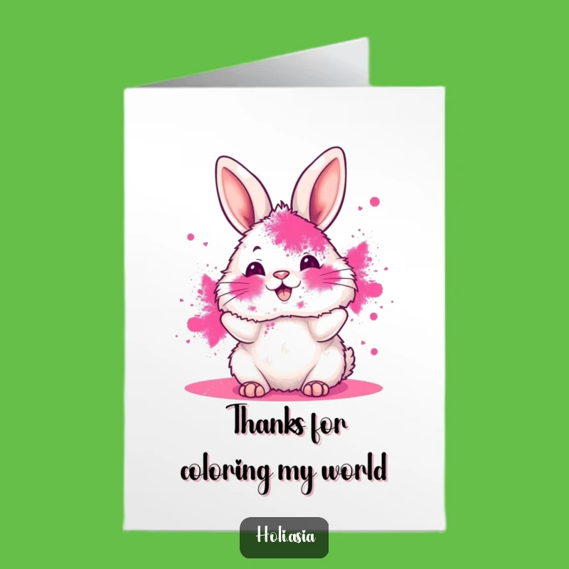 Free Printable Thank You Card: Colorful Bunny Thanks - Joyful Downloadable Gift