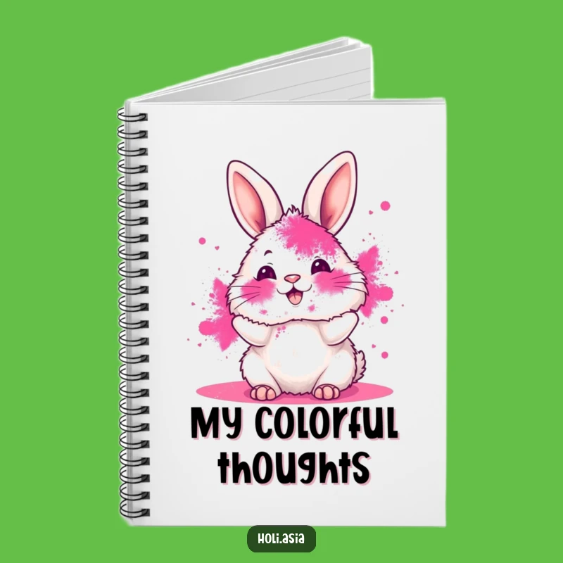 Funny Bunny Notebook: Pink Powder Holi Journal, Perfect Fun Gift
