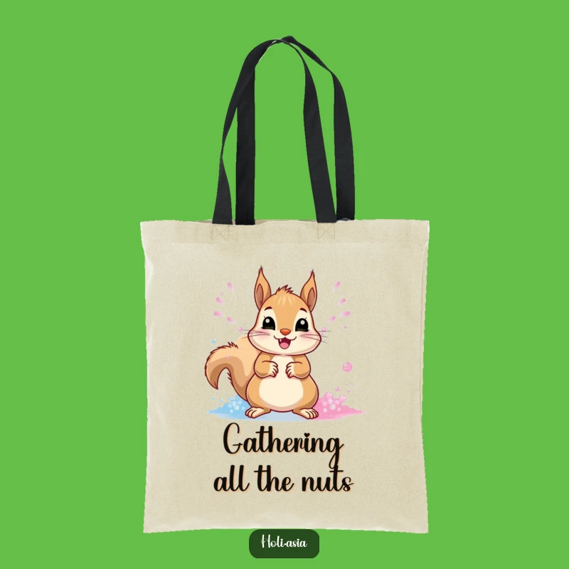 Funny Squirrel Powder Party Tote Bag: Vibrant Paws, Practical Fun, Perfect Gift!